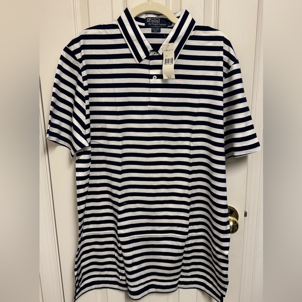 Polo by Ralph Lauren Navy and White Striped Polo Shirt